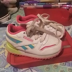 Toddler girls Reebok classics neon size 5